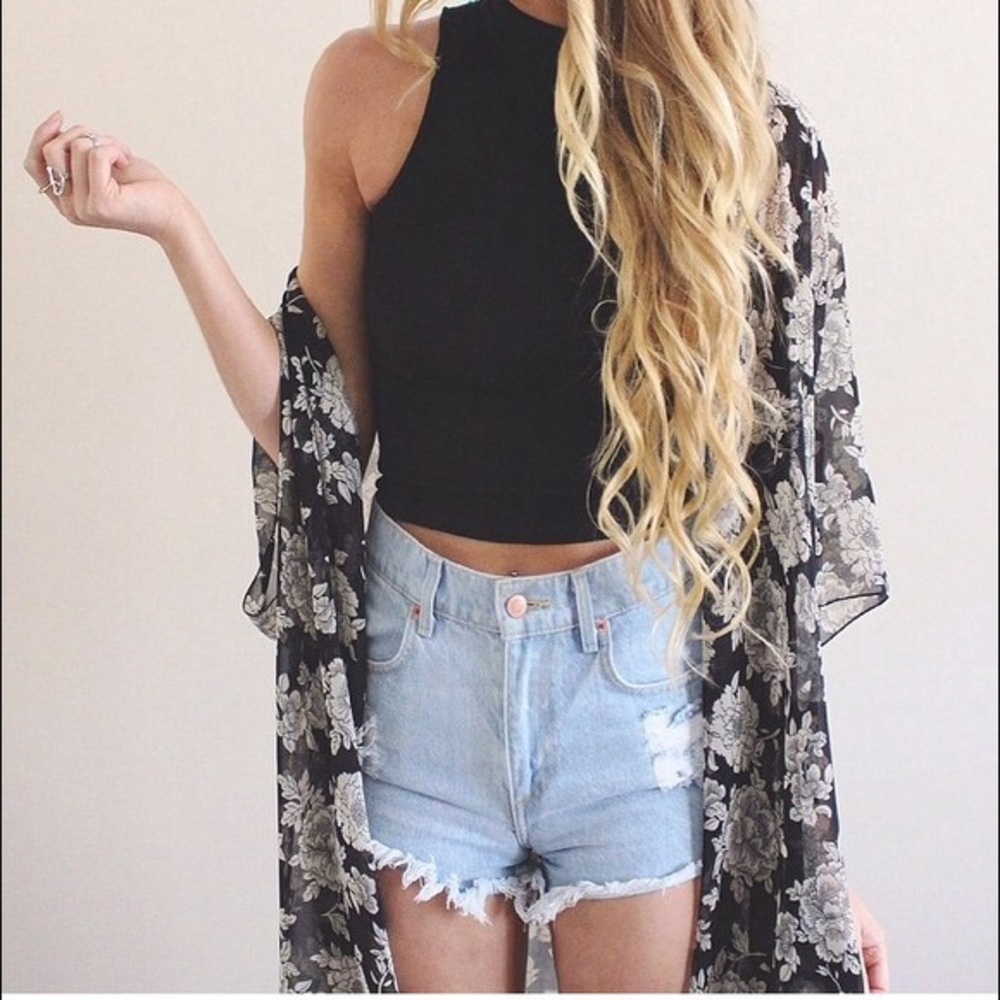 Brandy Melville floral boho kimono